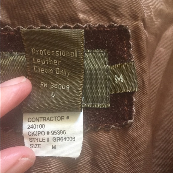 Calvin Klein Chocolate Brown Suede Leather coat - Picture 4 of 7